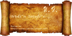 Urbán István névjegykártya
