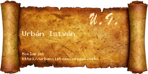 Urbán István névjegykártya